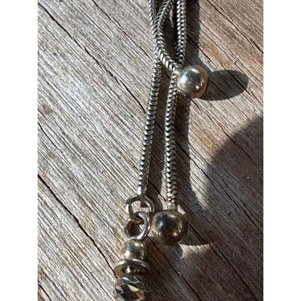 Dyadema Sterling Silver Yellow Rose Gold Gilded Beads Adjustable Anklet Bracelet - Picture 4 of 6